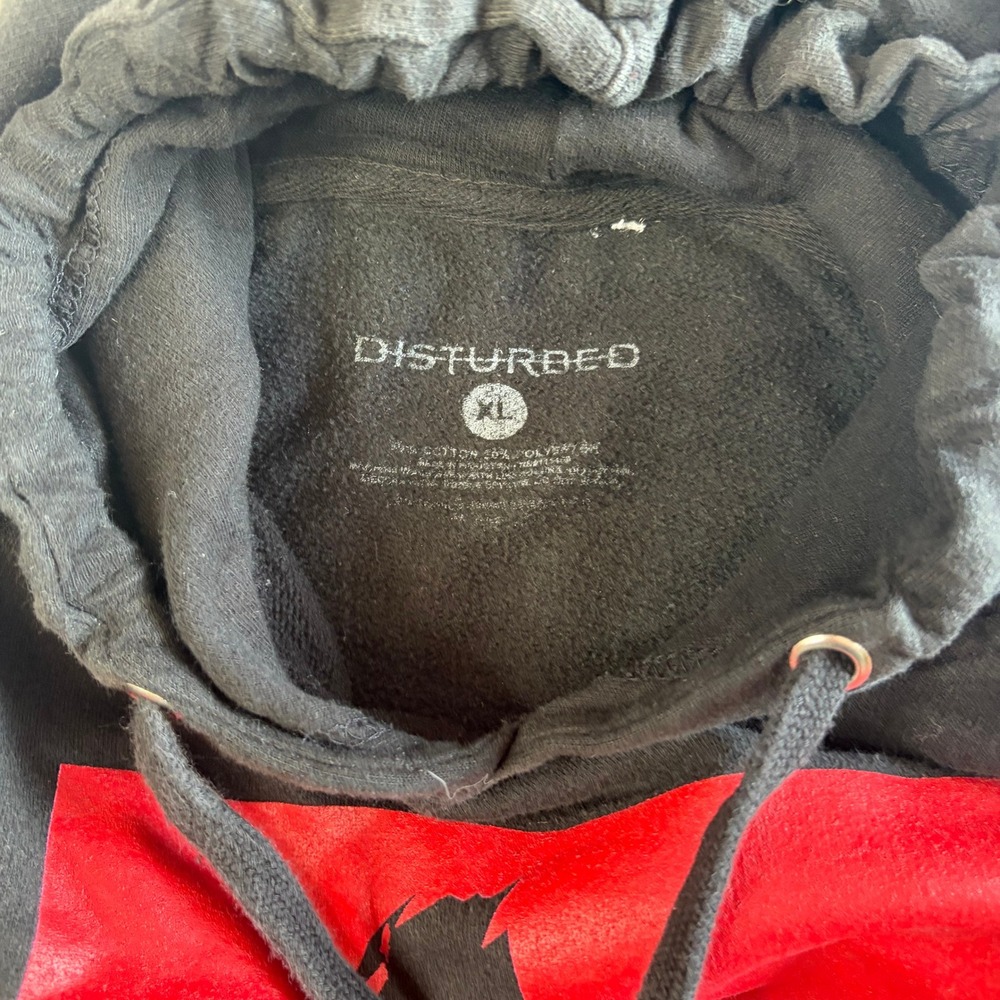 Disturbed Hoodie Mens XL Black Evolution Graphic Sleeve Print Heavy Metal - Picture 2 of 5